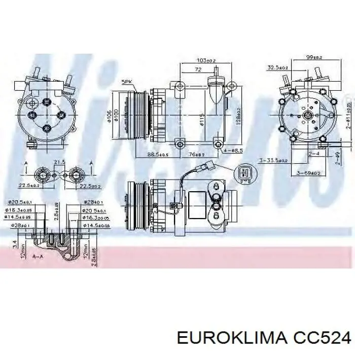 Муфта компресора кондиціонера CC524 Euroklima