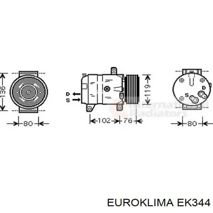 Диск муфти компресора кондиціонера EK344 Euroklima