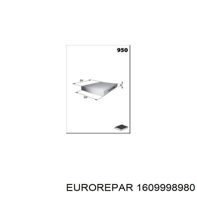 1609998980 Eurorepar Внутрішньосалонний фільтр