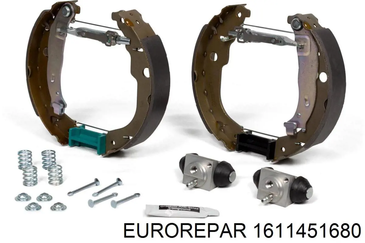 Колодки гальмівні задні барабанні, в зборі з циліндруми, комплект 1611451680 Eurorepar