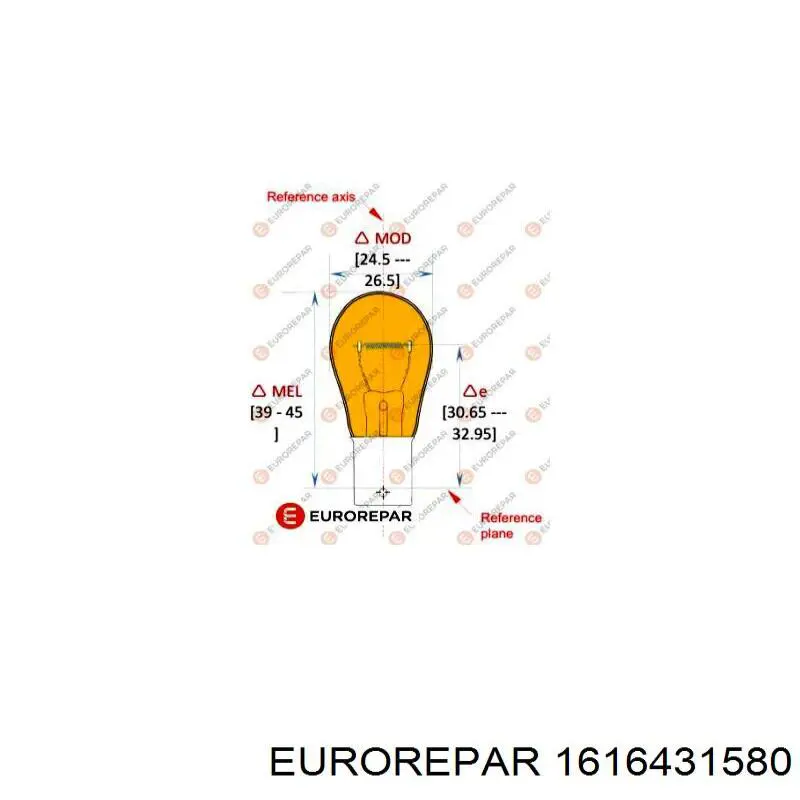 Купити 1616431580 Eurorepar Лампочка плафону освітлення салону/кабіни