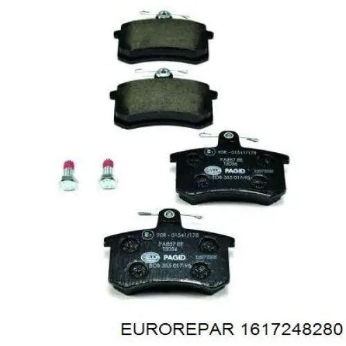 Задні гальмівні колодки Eurorepar 1617248280 ціна, від 12.60 USD