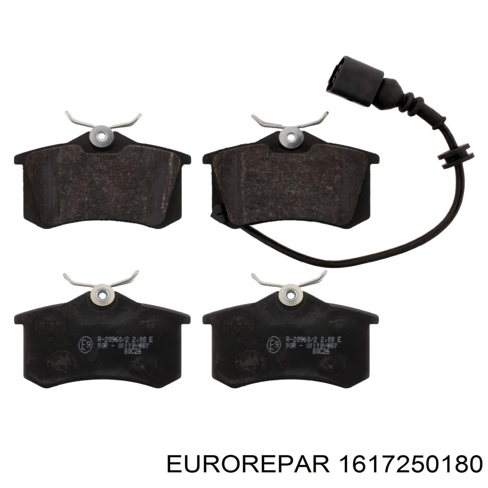 Задні гальмівні колодки Eurorepar 1617250180 ціна, від 17.67 USD