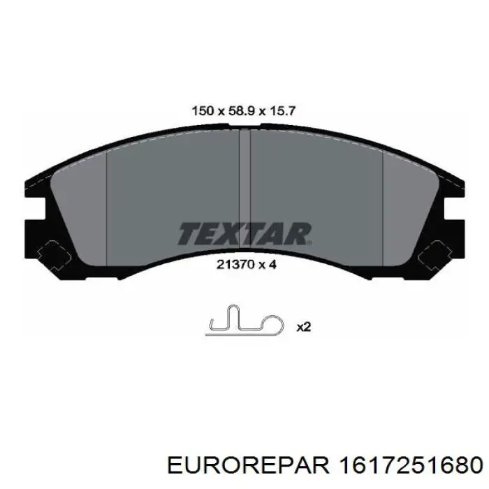 1617251680 Eurorepar колодки гальмівні передні, дискові