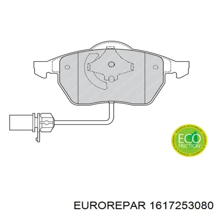 Гальмівні колодки Eurorepar 1617253080 ціна, від 25.41 USD