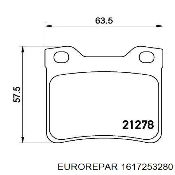 1617253280 Eurorepar колодки гальмові задні, дискові
