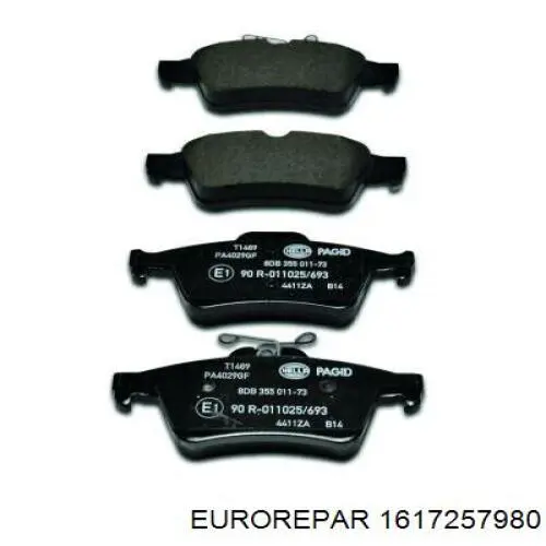 Задні гальмівні колодки Eurorepar 1617257980 ціна, від 20.72 USD