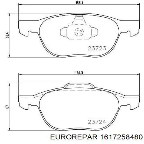 Гальмівні колодки Eurorepar 1617258480 ціна, від 22.98 USD