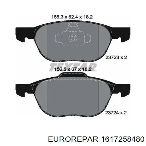 Купити 1617258480 Eurorepar Колодки гальмівні передні, дискові
