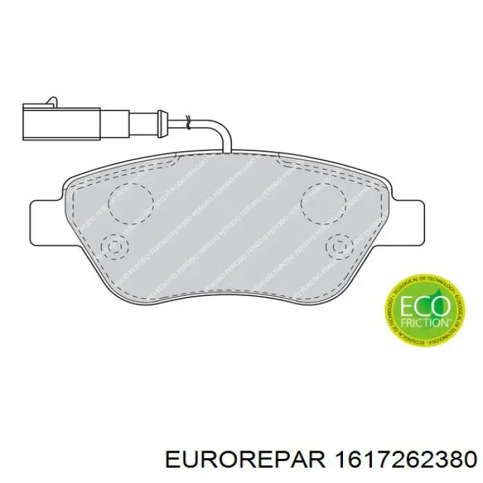 Гальмівні колодки Eurorepar 1617262380 ціна, від 17.44 USD