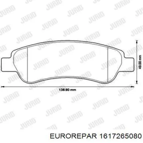 Задні гальмівні колодки Eurorepar 1617265080 ціна, від 14.04 USD