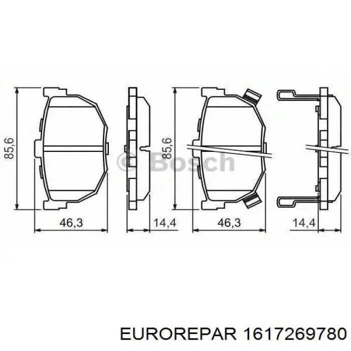 1617269780 Eurorepar Колодки гальмівні задні, дискові