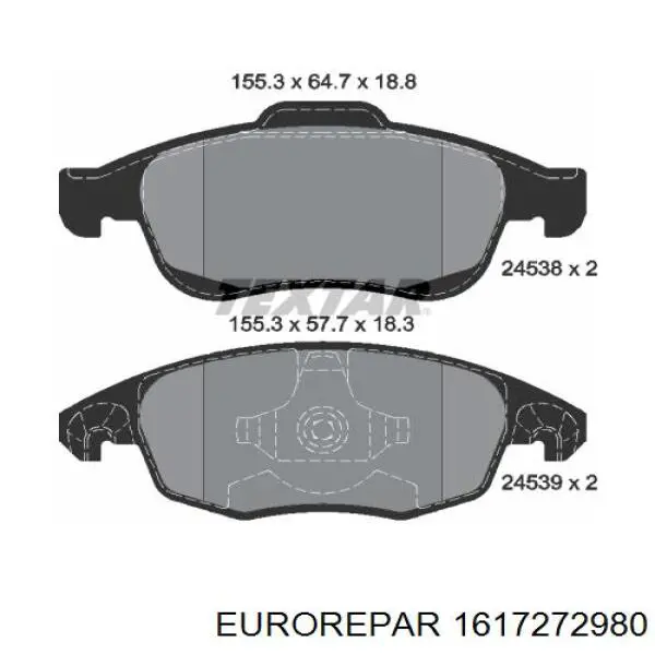 Гальмівні колодки Eurorepar 1617272980 ціна, від 19.77 USD
