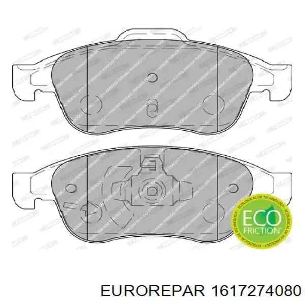 Гальмівні колодки Eurorepar 1617274080 ціна, від 23.63 USD