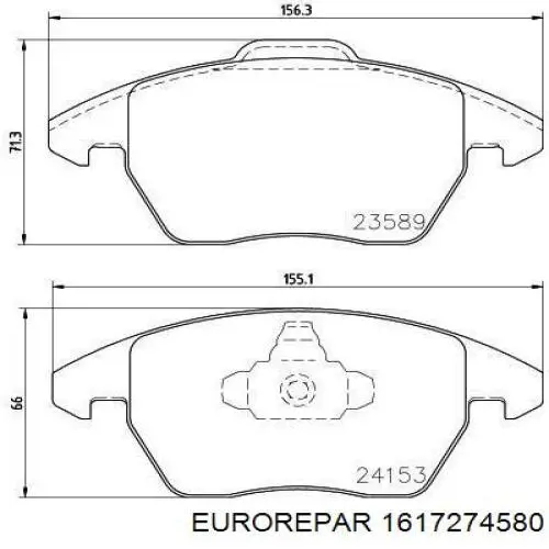 Гальмівні колодки Eurorepar 1617274580 ціна, від 34.38 USD