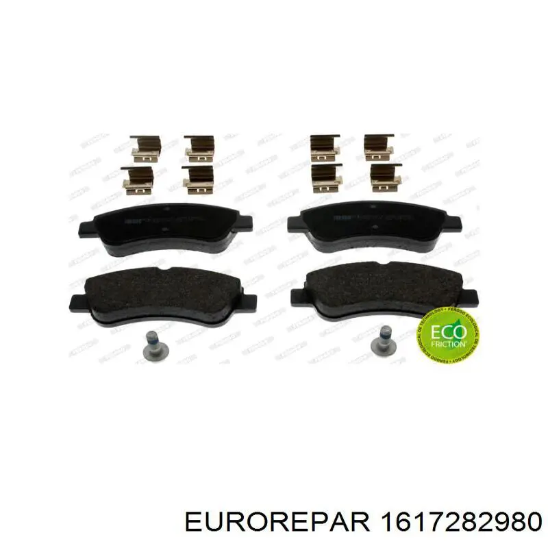 Гальмівні колодки Eurorepar 1617282980 ціна, від 24.87 USD