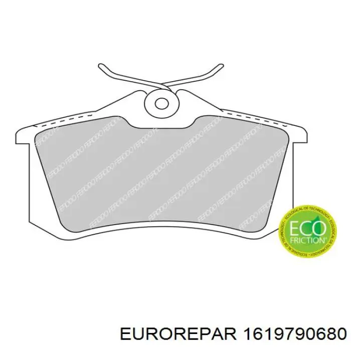Задні гальмівні колодки Eurorepar 1619790680 ціна, від 20.31 USD