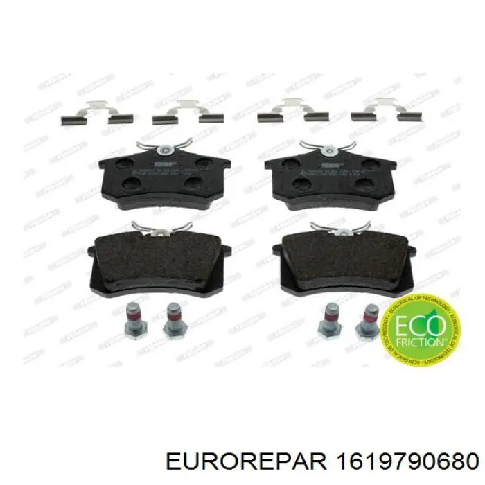 Задні гальмівні колодки Eurorepar 1619790680 ціна, від 20.31 USD