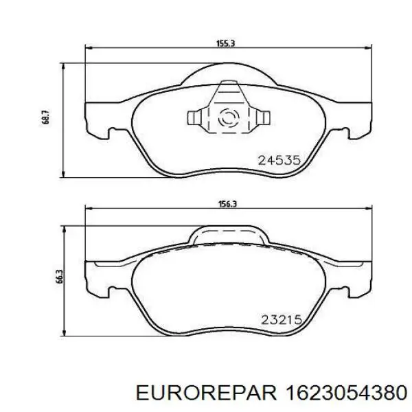 Колодки гальмівні передні, дискові 1623054380 Eurorepar