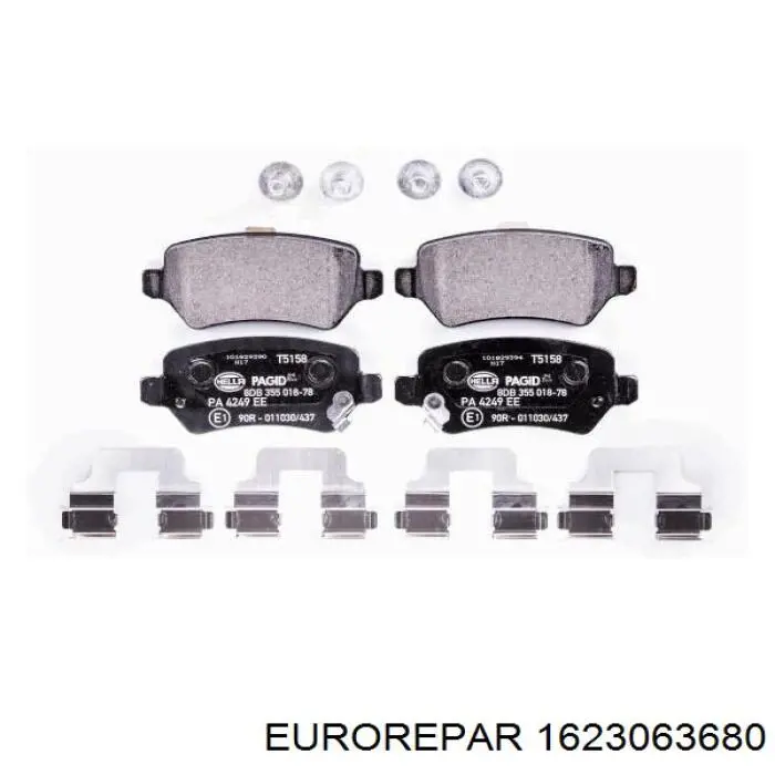 Задні гальмівні колодки Eurorepar 1623063680 ціна, від 16.92 USD