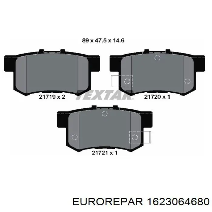 1623064680 Eurorepar колодки гальмові задні, дискові