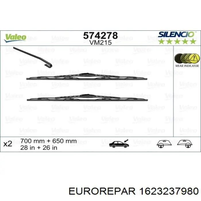 Купити 1623237980 Eurorepar Безконтактні двірники