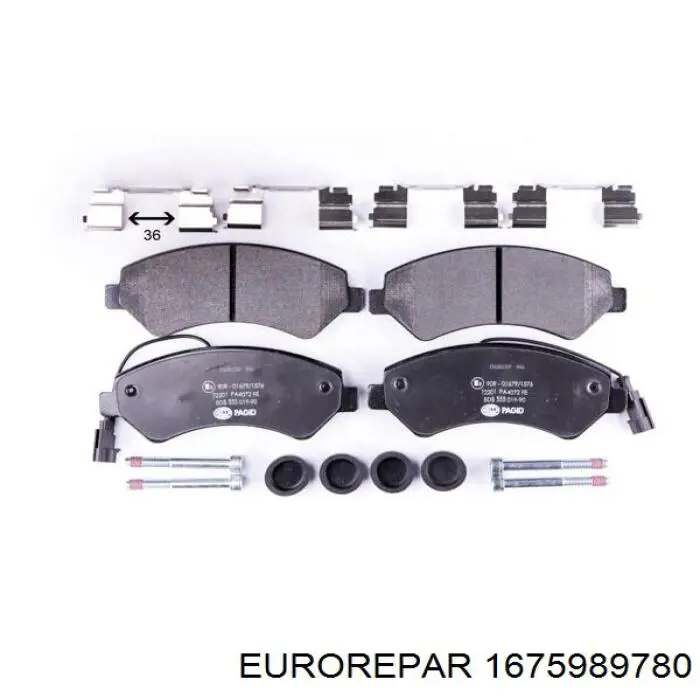 1675989780 Eurorepar колодки гальмівні передні, дискові