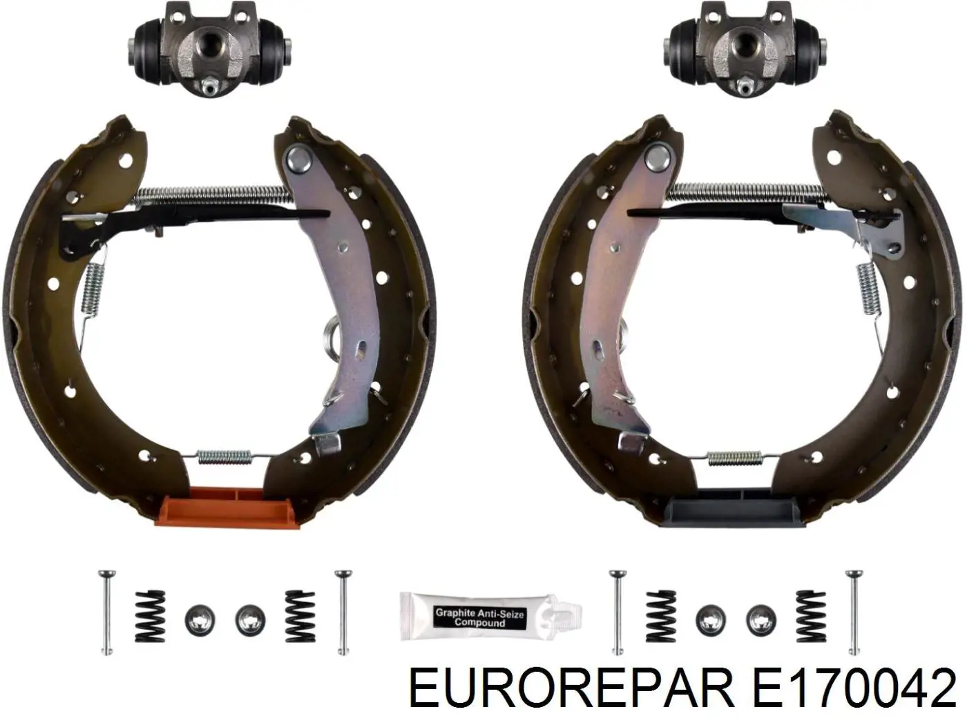 Колодки гальмівні задні барабанні, в зборі з циліндруми, комплект E170042 Eurorepar