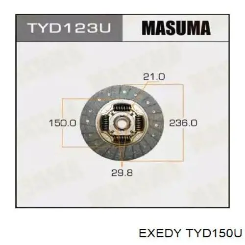 Зчеплення Exedy TYD150U ціна, від 92.80 USD