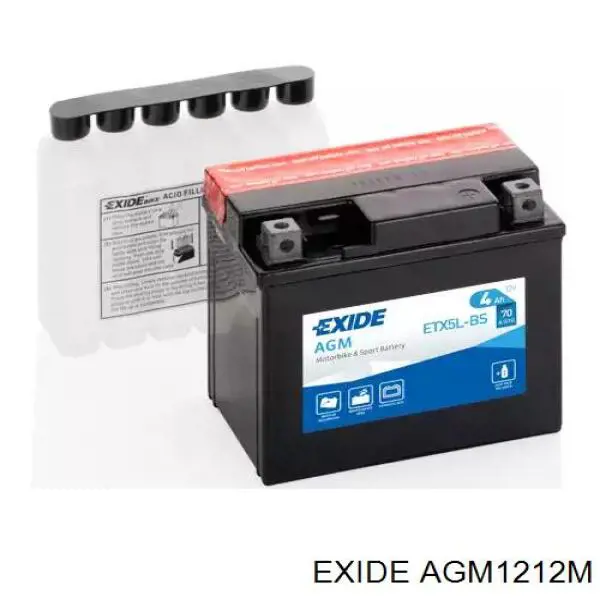 Купити Акумулятор Exide 12 А/г (AGM1212M)