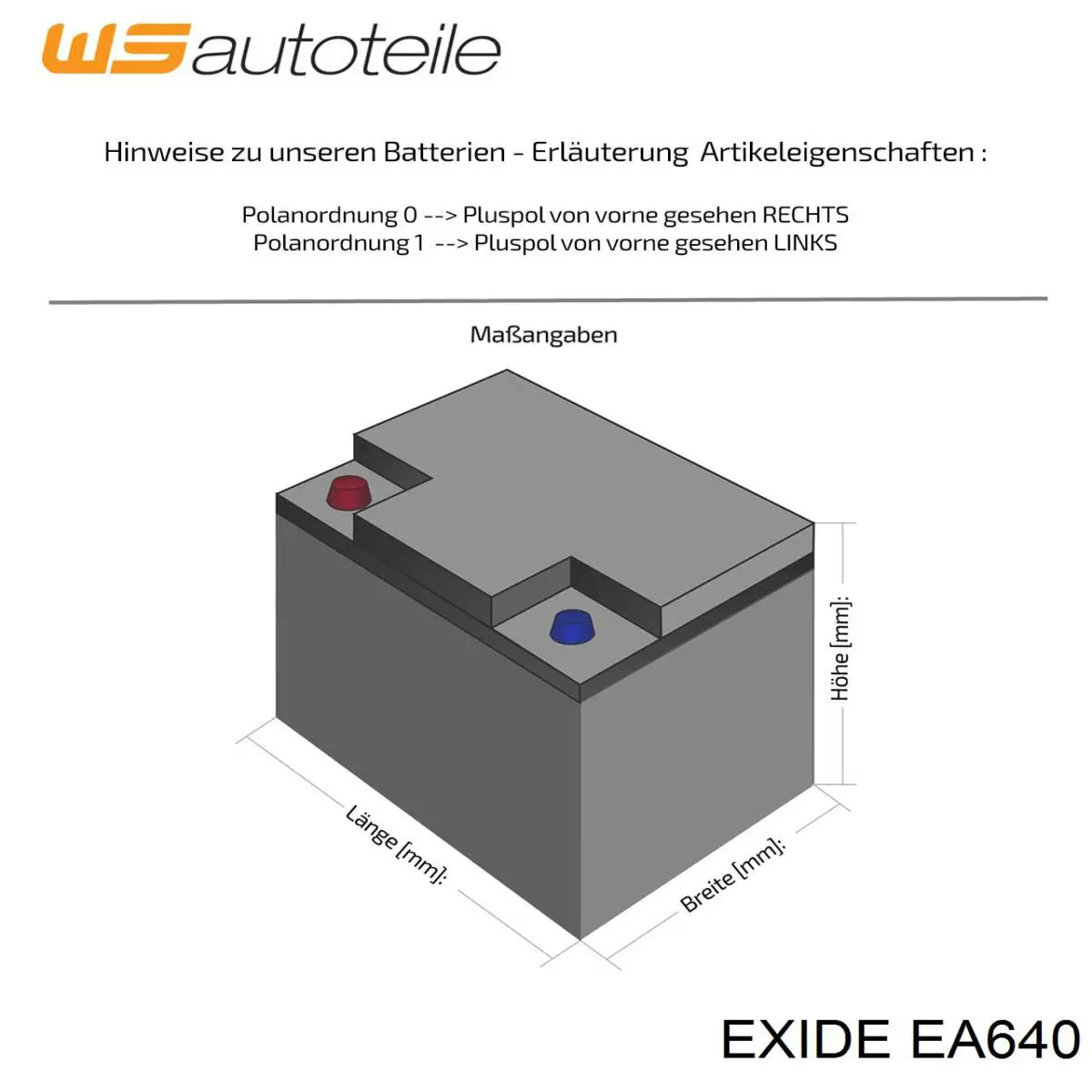 Батарея акумуляторна Exide EA640 ціна, від 98.41 USD