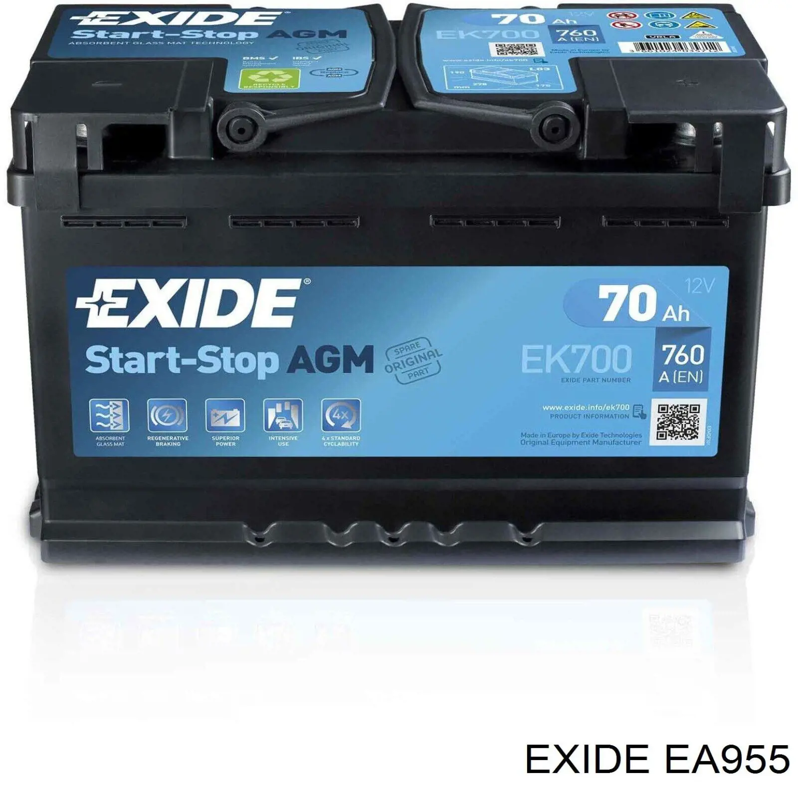EA955 Exide акумуляторна батарея, акб