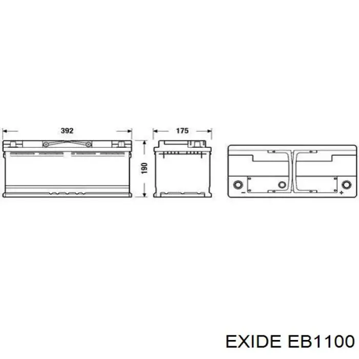 Акумуляторна батарея, АКБ EB1100 Exide