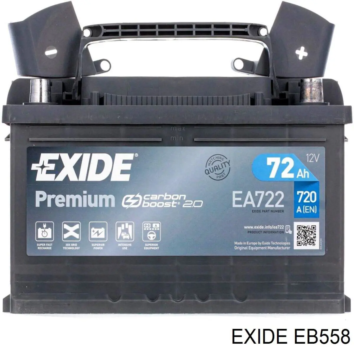 Батарея акумуляторна Exide EB558 ціна, від 93.75 USD