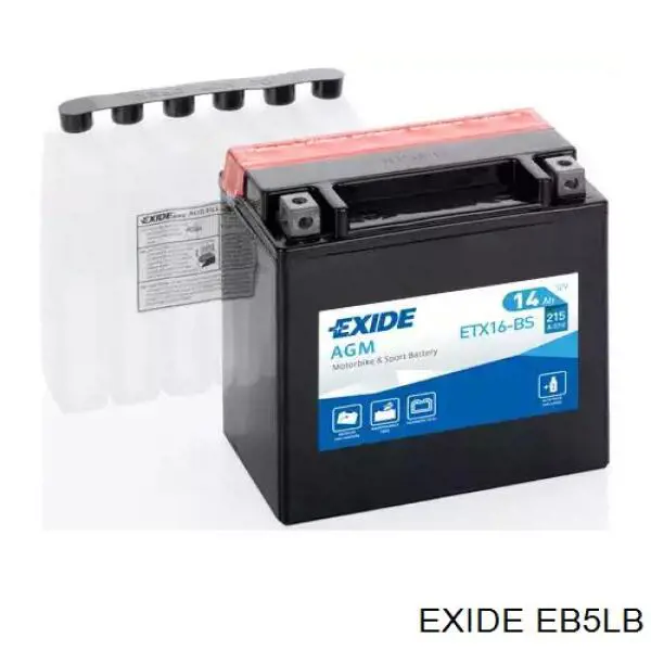 Батарея акумуляторна Exide EB5LB ціна, від 27.06 USD