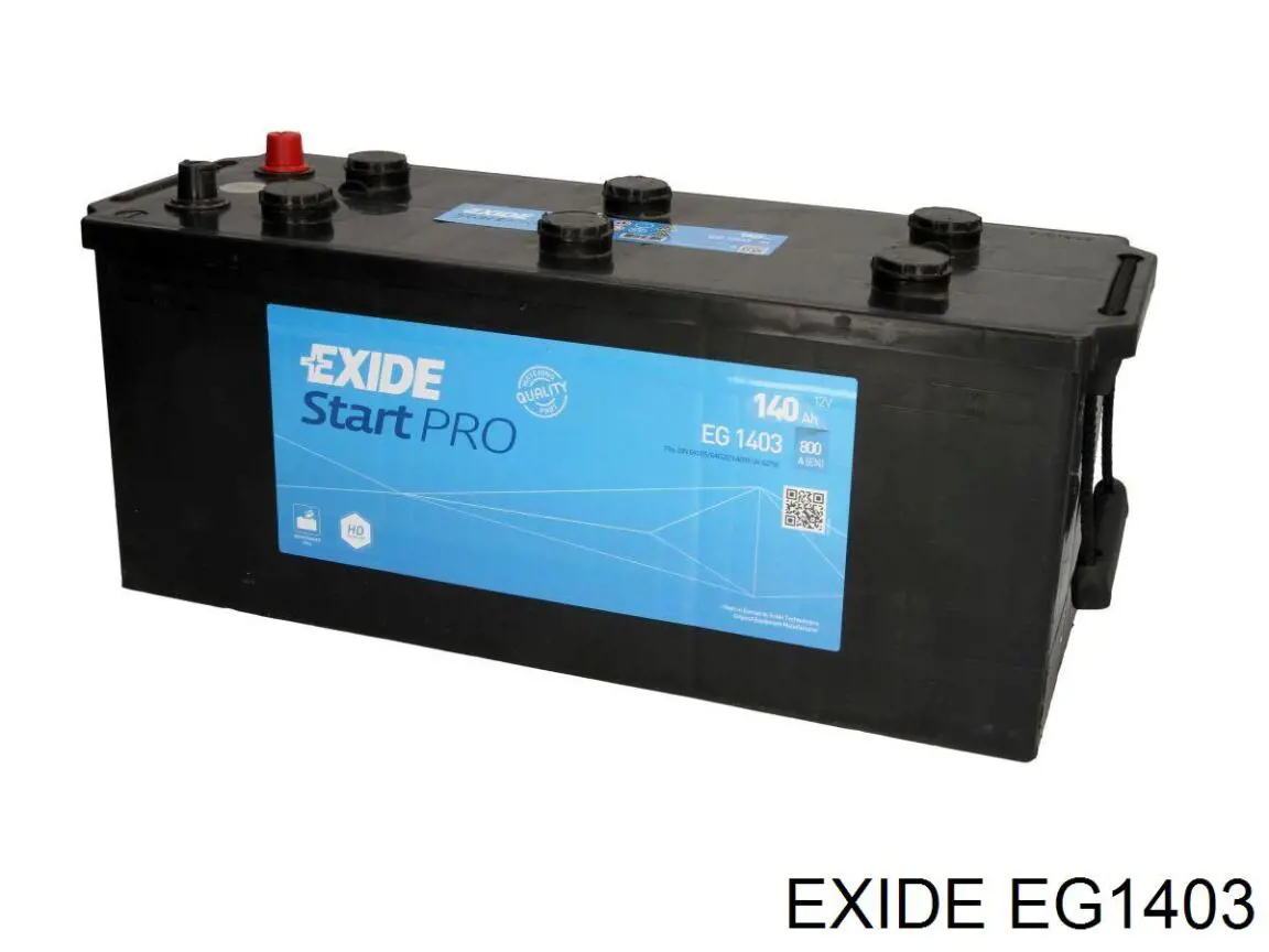 EG1403 Exide Аккумуляторная батарея акб (12 В, 140 А, клеммы 1, полюса3, 513x189x223 мм)