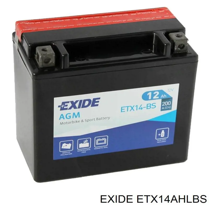 Батарея акумуляторна Exide ETX14AHLBS ціна, від 74.72 USD