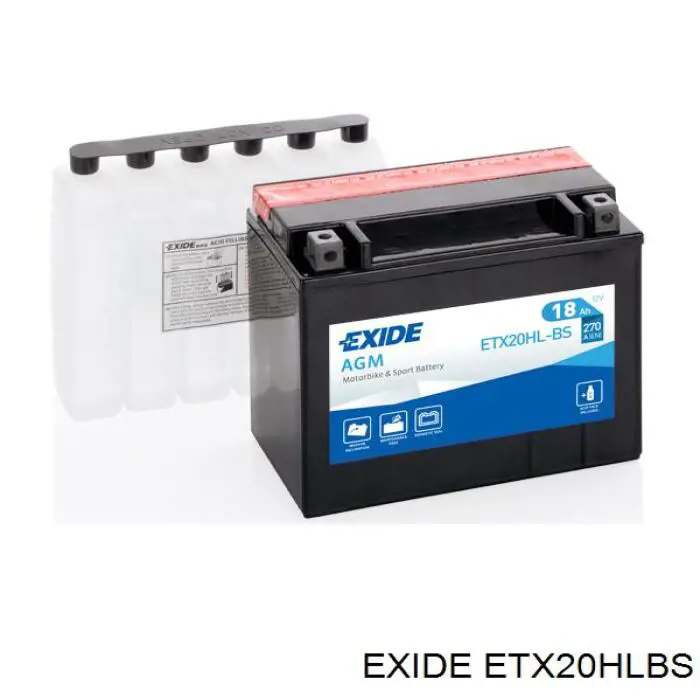 Батарея акумуляторна Exide ETX20HLBS ціна, від 87.77 USD