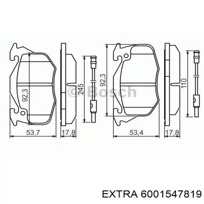 Гальмівні шланги передні 6001547819 Extra