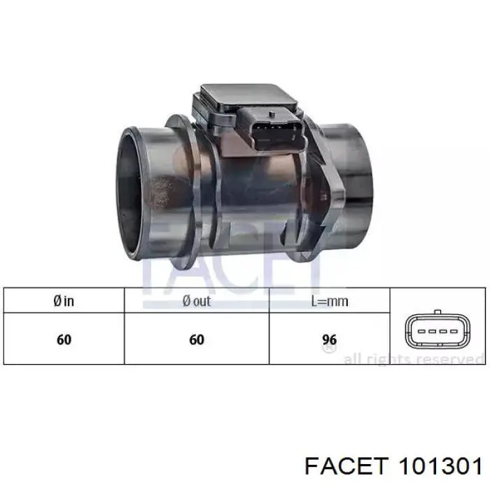 Датчик масової витрати повітря Facet 101301 ціна, від 28.93 USD