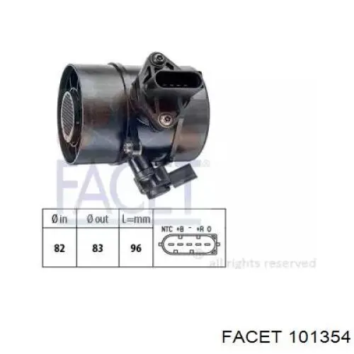 Датчик масової витрати повітря Facet 101354 ціна, від 39.52 USD
