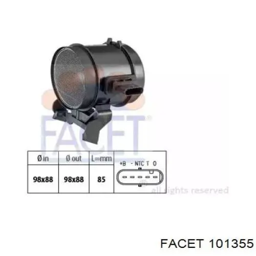 Датчик масової витрати повітря Facet 101355 ціна, від 63.77 USD