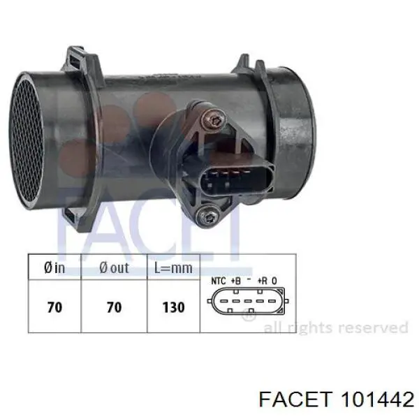 Датчик масової витрати повітря NGK EPBMFT5V039H ціна, від 39.95 USD