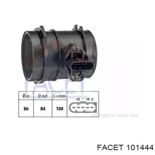 Датчик масової витрати повітря Facet 101444 ціна, від 75.27 USD