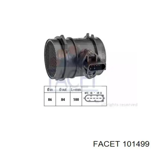 Датчик масової витрати повітря NTK 97067 ціна, від 161.48 USD
