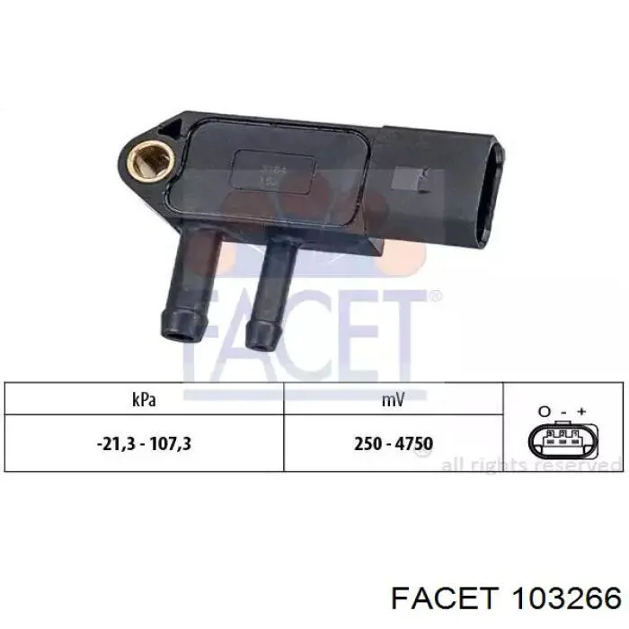 Купити 103266 Facet Датчик тиску вихлопних газів