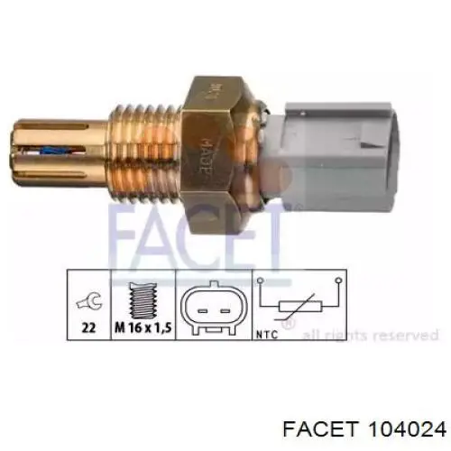 Датчик температури повітряної суміші Facet 104024 ціна, від 19.43 USD