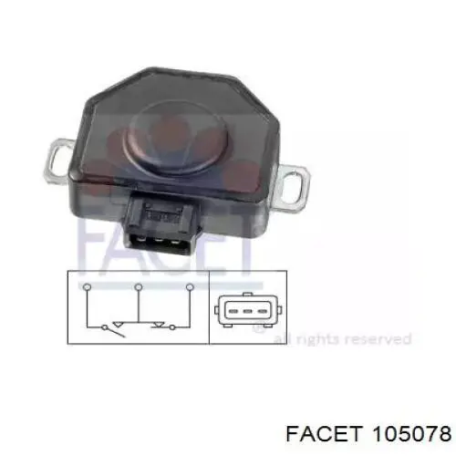 Датчик положення дросельної заслінки (потенціометр) 105078 Facet