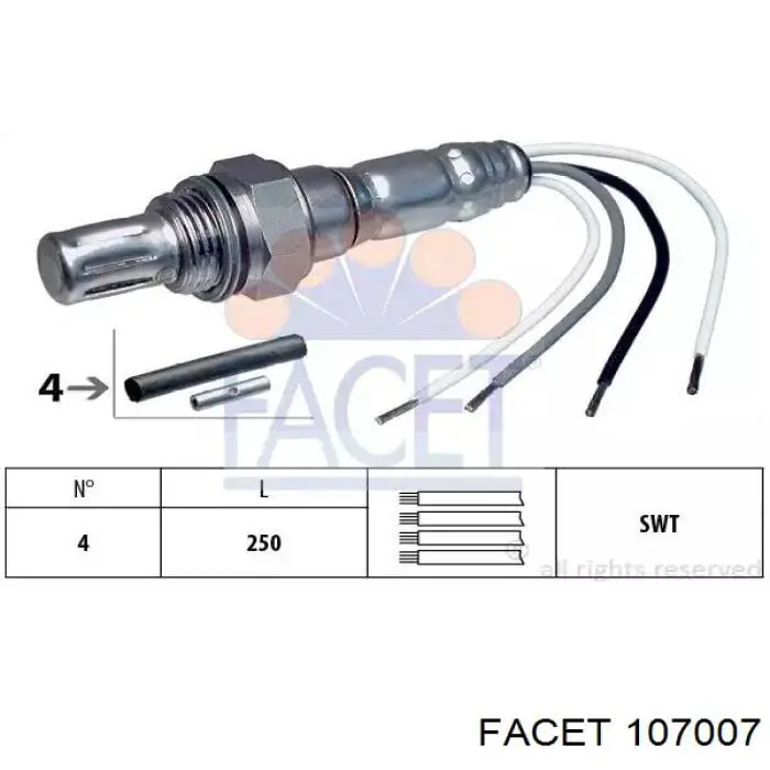 Купити 107007 Facet Лямбда зонд, датчик кисню