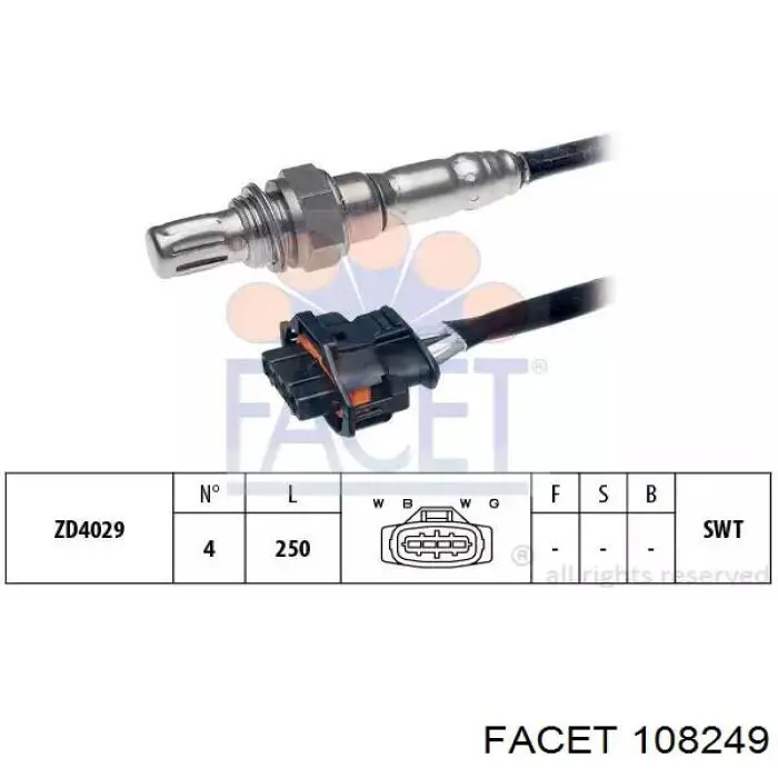 Лямбдазонд, датчик кисню після каталізатора Facet 108249 ціна, від 53.47 USD